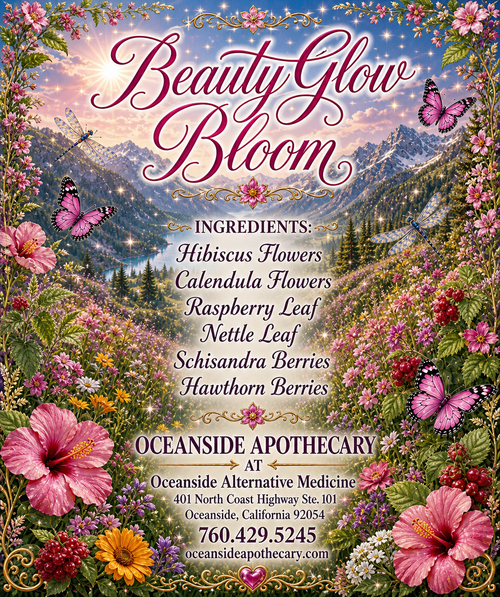 BeautyGlow Bloom ingredients hibiscus calendula nettle raspberry leaf schisandra hawthorn